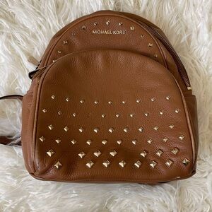 Michael Kors Tan Backpack with Gold Studs
